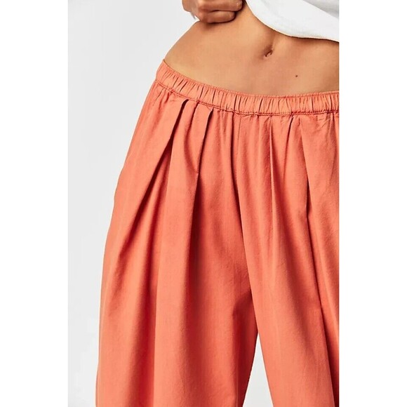 270584 Free People To The Sky Parachute Pants Pull-on Low-Rise Solid Smocked XS - Picture 4 of 8